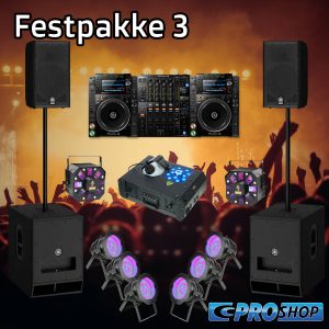 Festpakke 3 (DJ)   12″ top + 15″ sub +  NXS2-pult + LED parlampe 56 + Storm