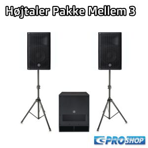 Højtaler Pakke Mellem 3 –  (2 Tophøjttalere + 1 subwoofer)